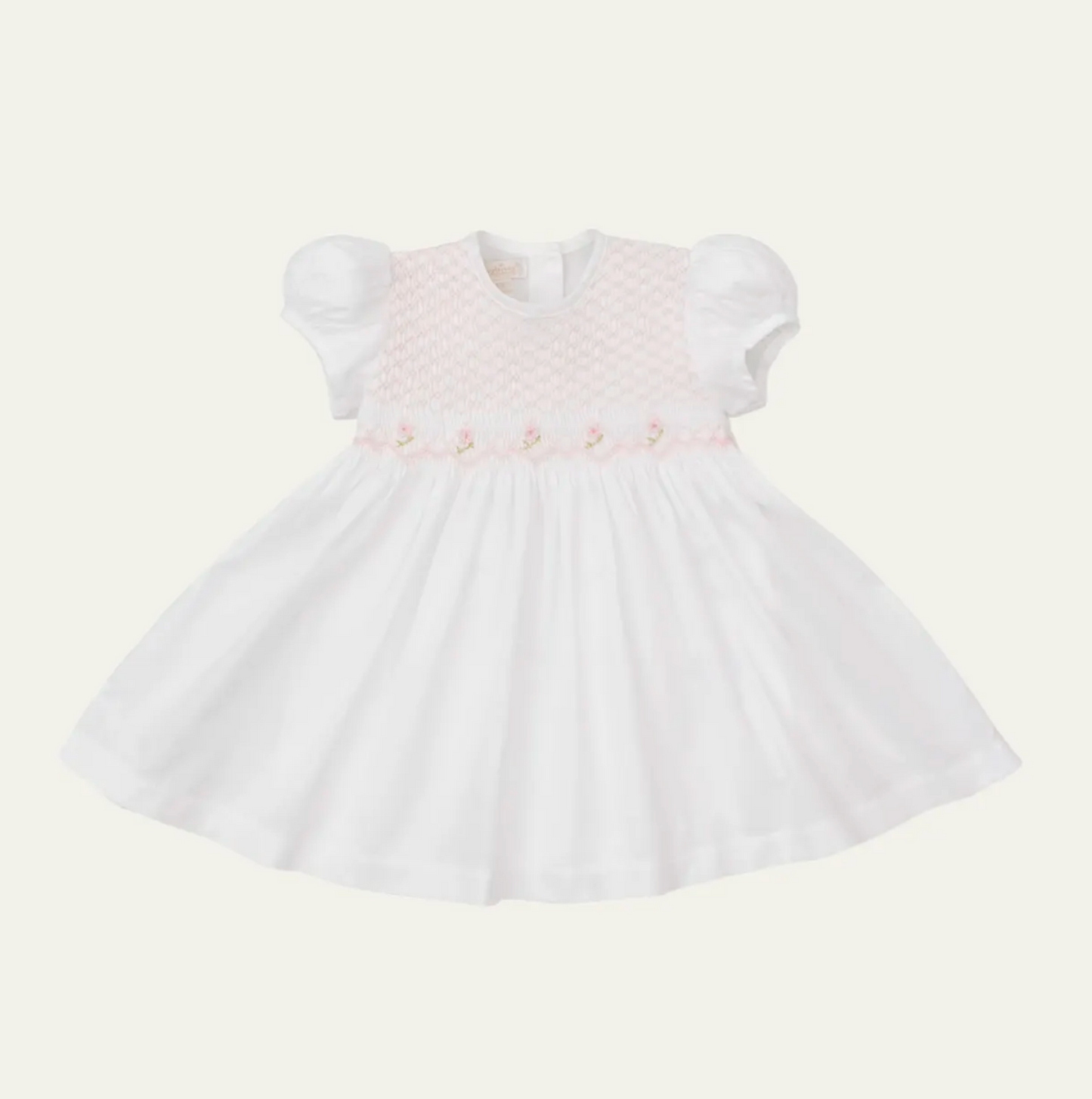 Kissy Kissy Elegance White hand Smocked Woven Dress