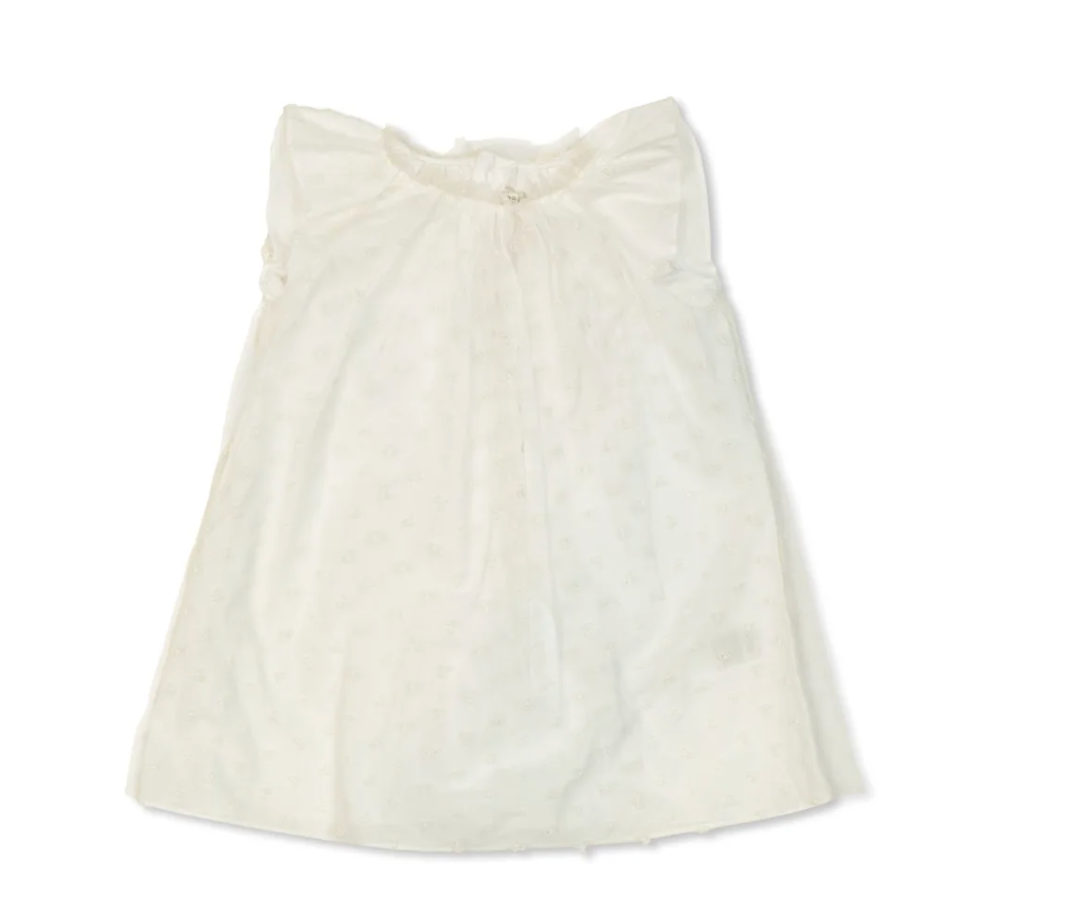 Bonpoint Girls Dress Nauge Off White