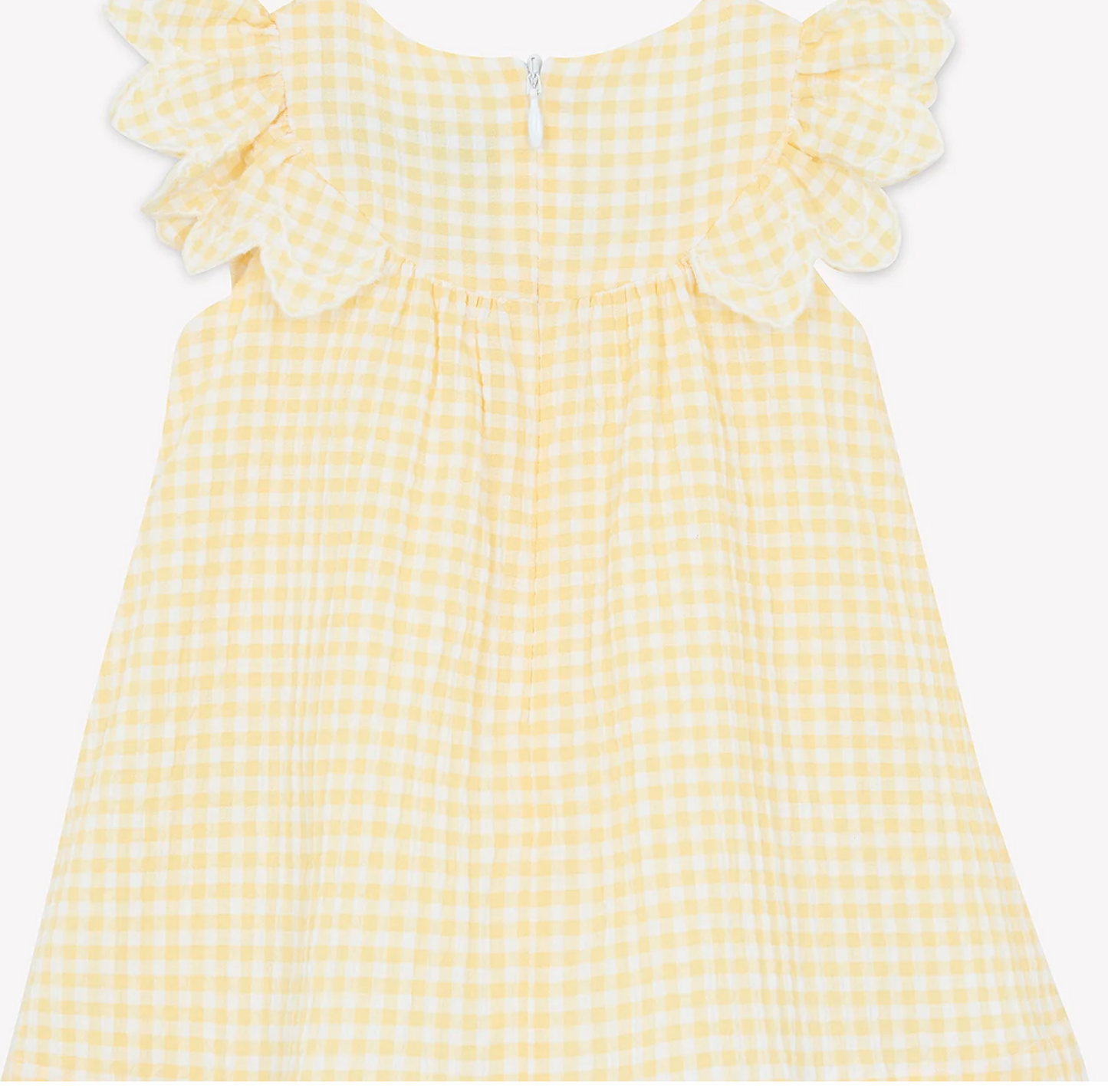 Tartine Et Chocolat Yellow Gingham Hand Embroidered Dress