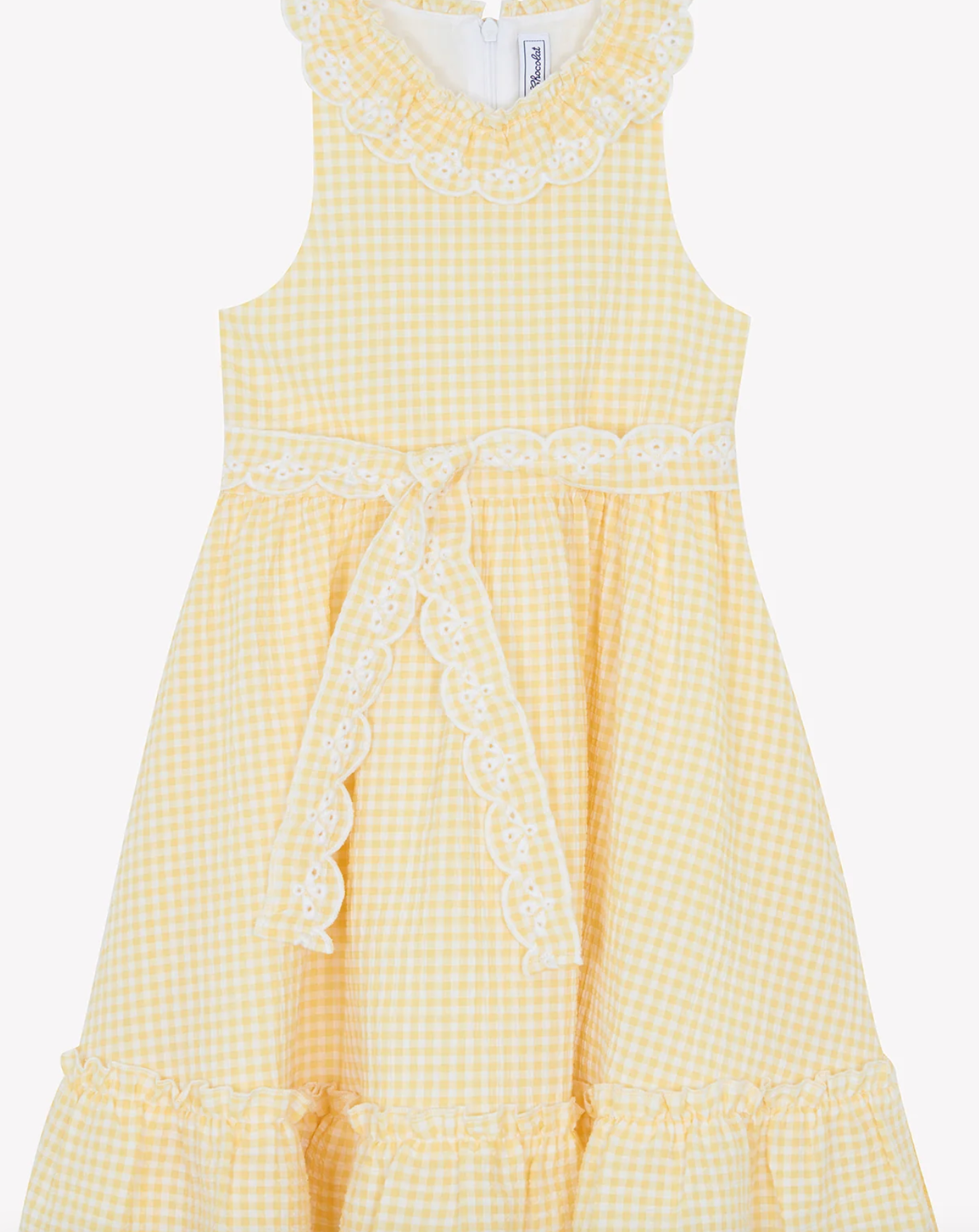 Tartine Et Chocolat Yellow Gingham Seersucker Dress