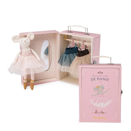 Suitcase Ballerina Mouse & Tutus Wordrobe Doll Moulin Roty 3y+