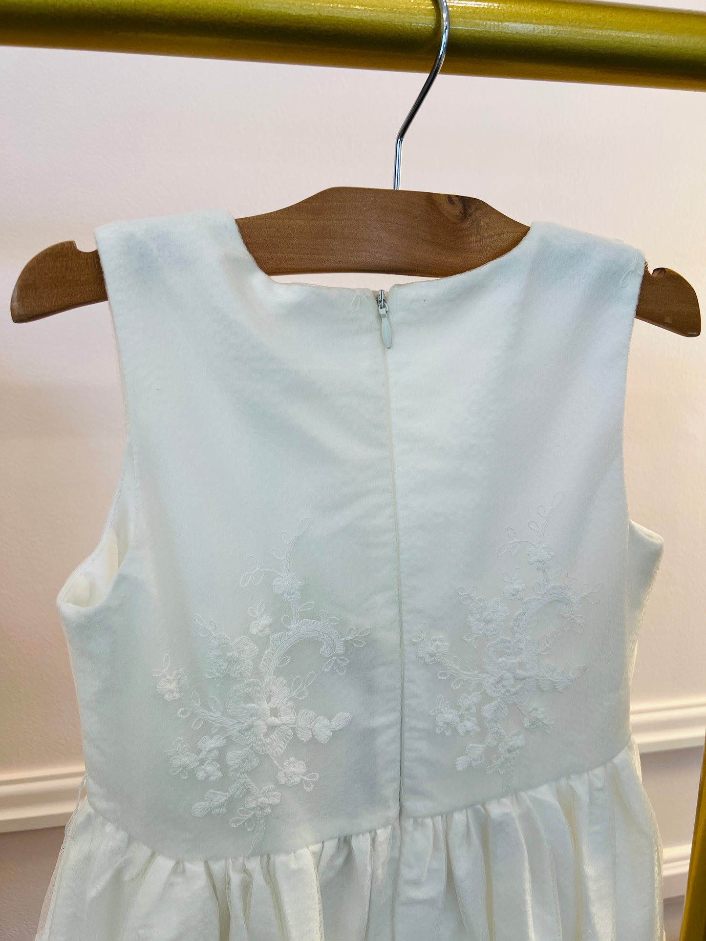 Abel & Lula Embroidered Dress White Blue Sash