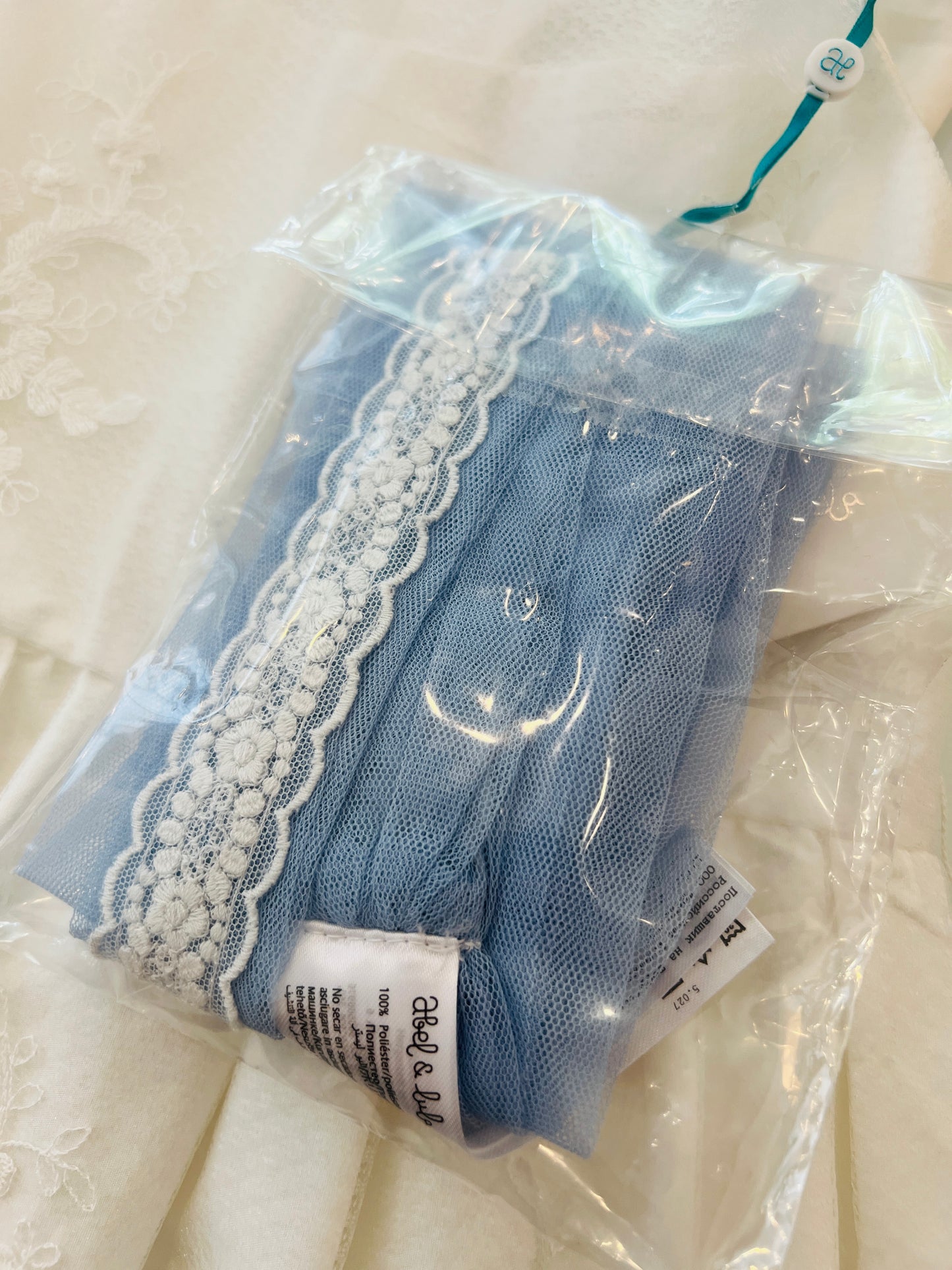 Abel & Lula Embroidered Dress White Blue Sash