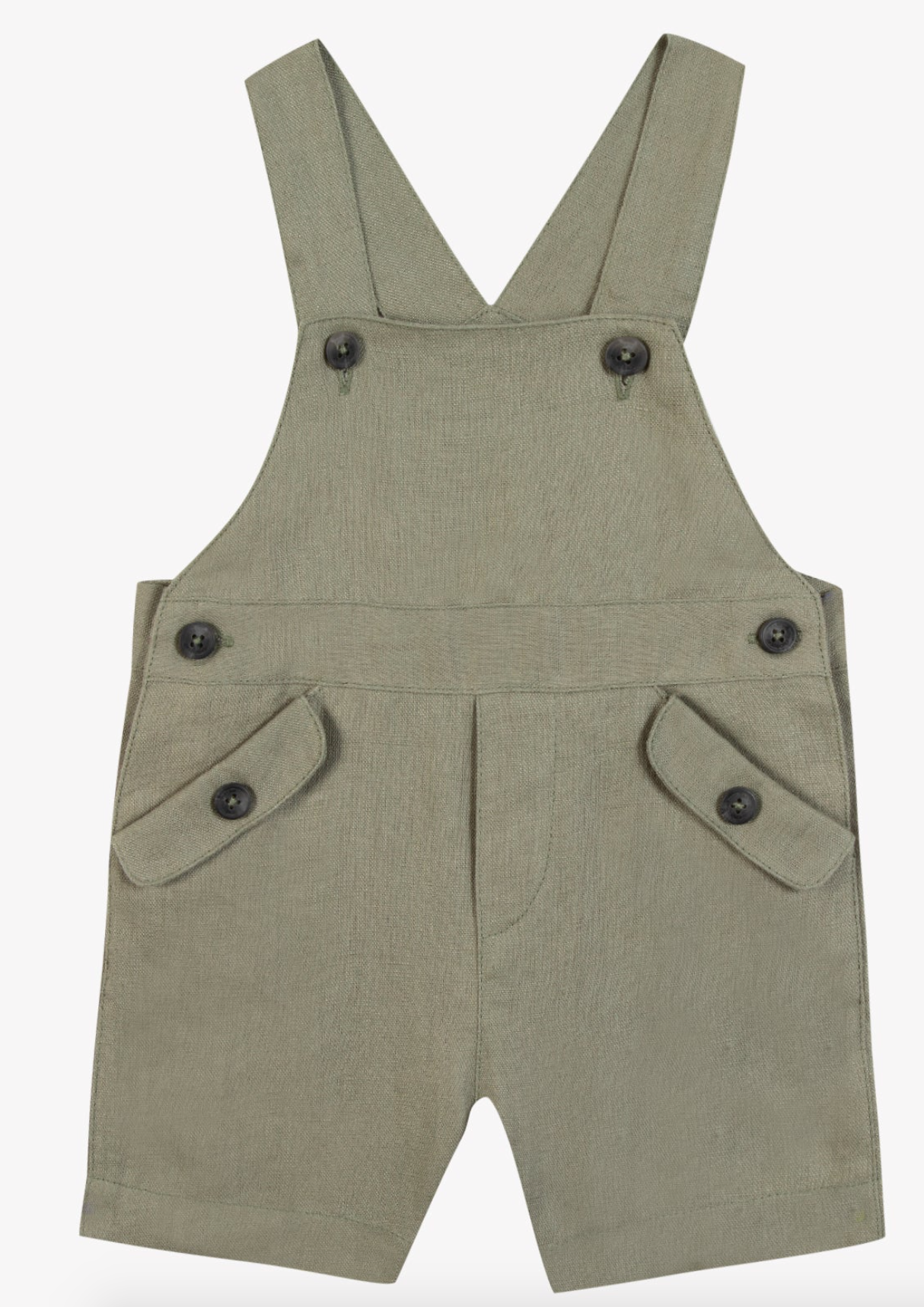Tartine Et Chocolat Fern Linen Dungaree Shorts