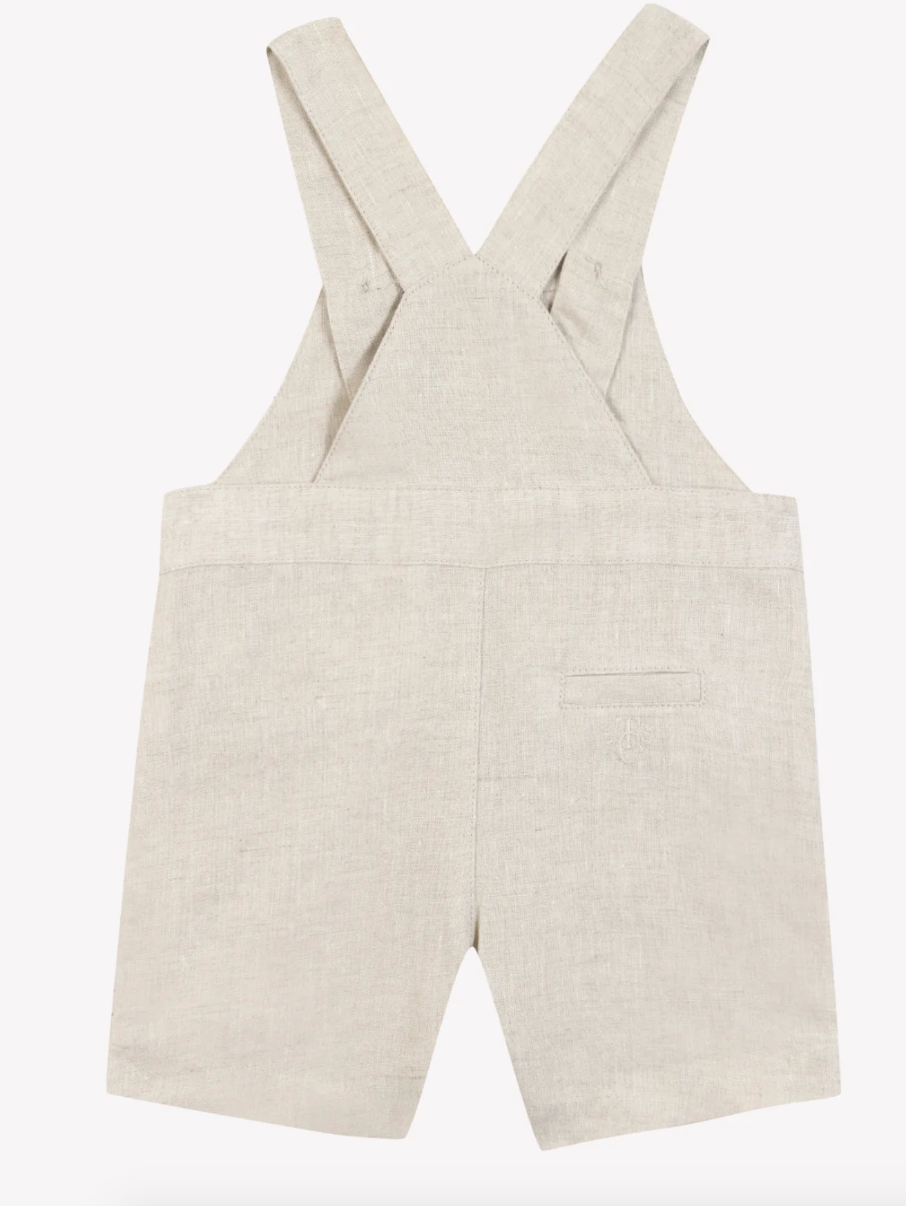 Tartine Et Chocolat Beige Linen Dungaree Shorts