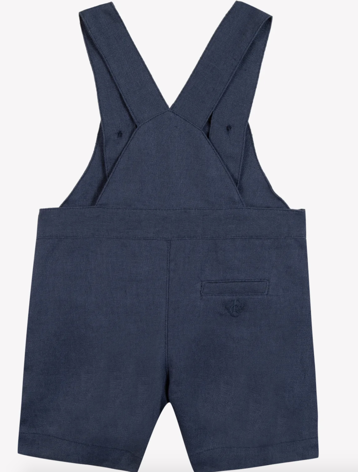 Tartine Et Chocolat Marine Blue Linen Dungaree Shorts