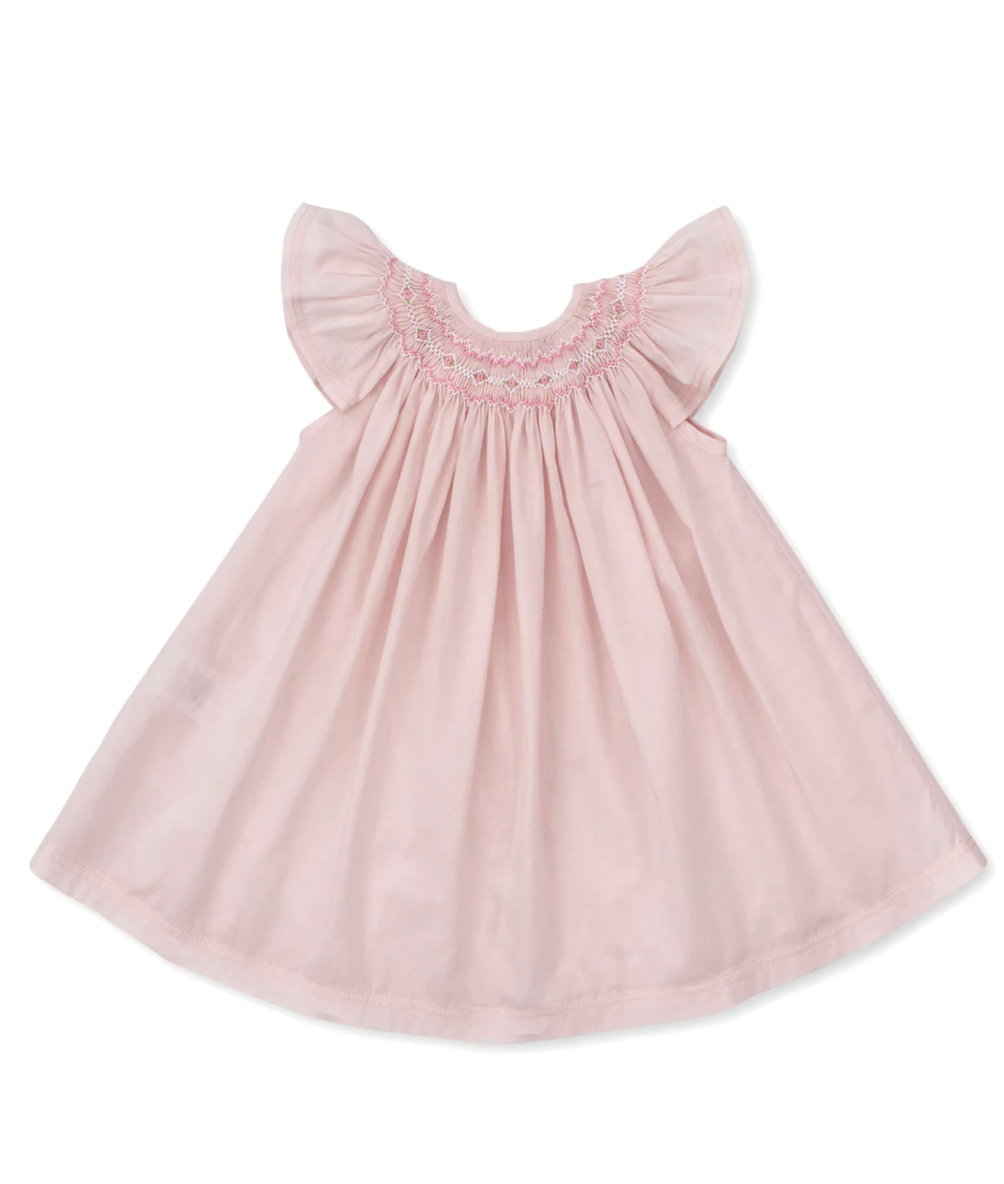 Kissy Kissy Elegance Pink Hand Smocked Woven Dress