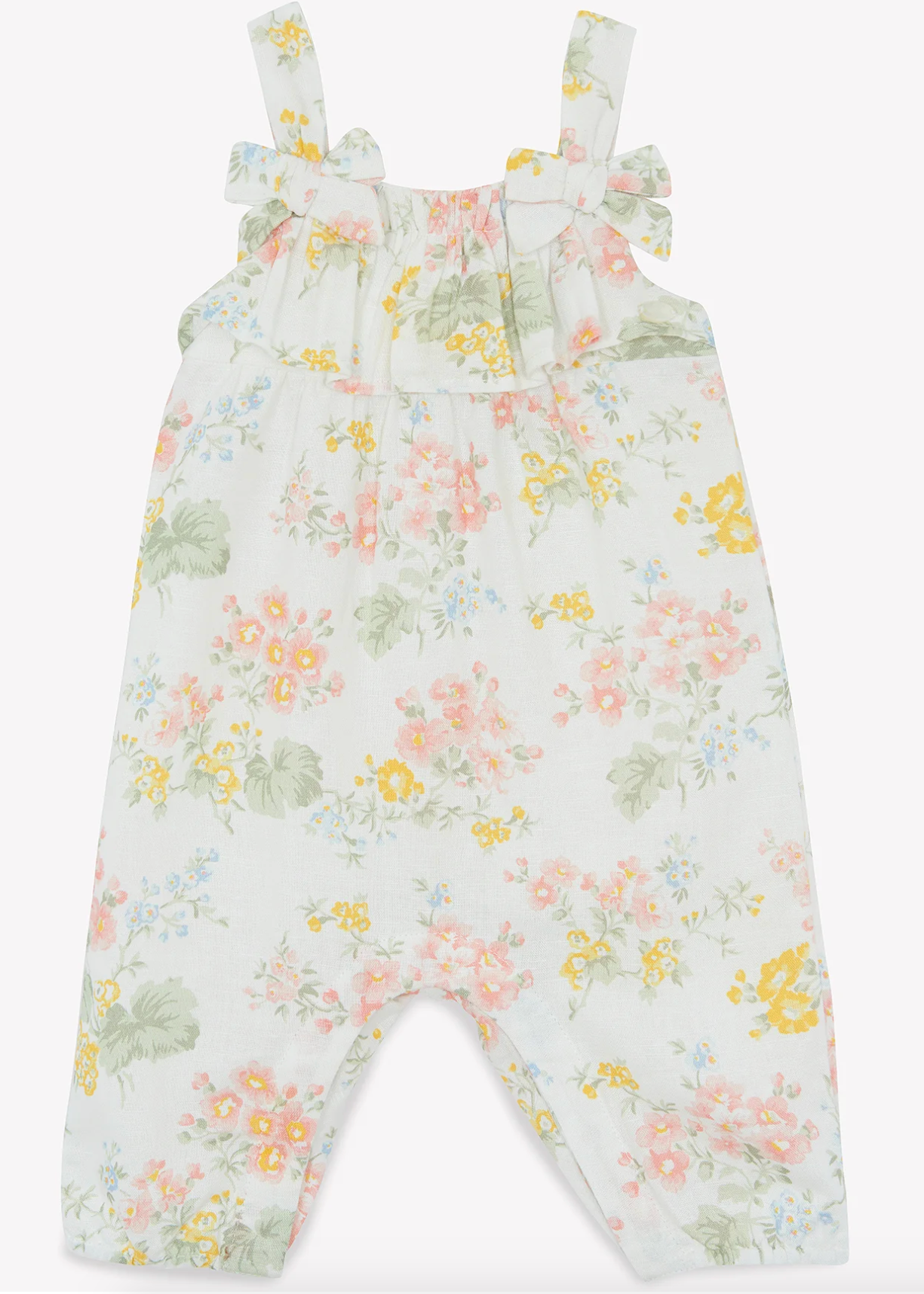 Tartine Et Chocolat Salopette Fleurie Linen Long Jumpsuit