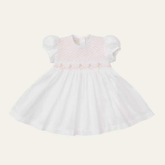 Kissy Kissy Elegance White hand Smocked Woven Dress