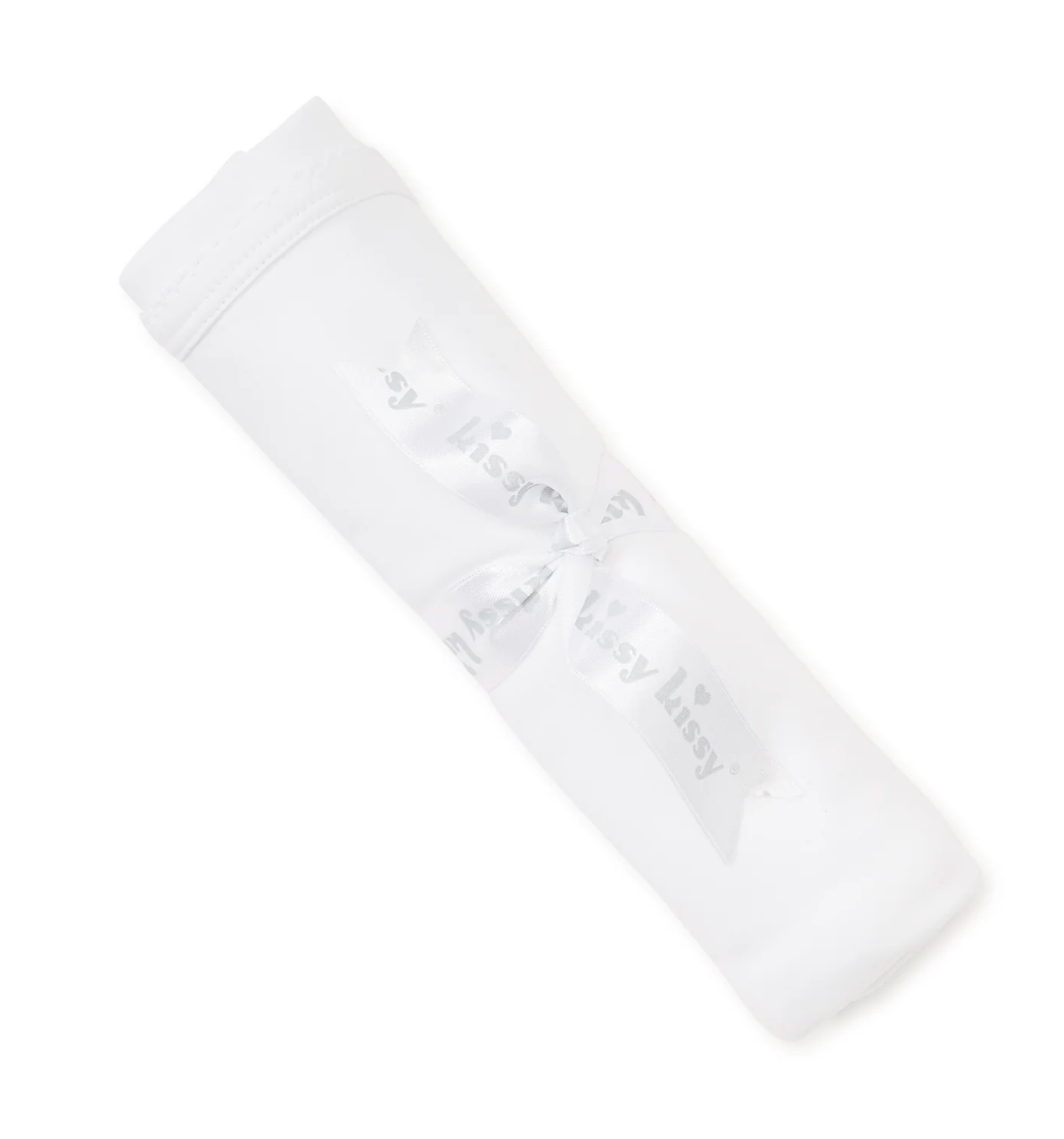 Kissy Kissy Pima Cotton Receiving Blanket White/White