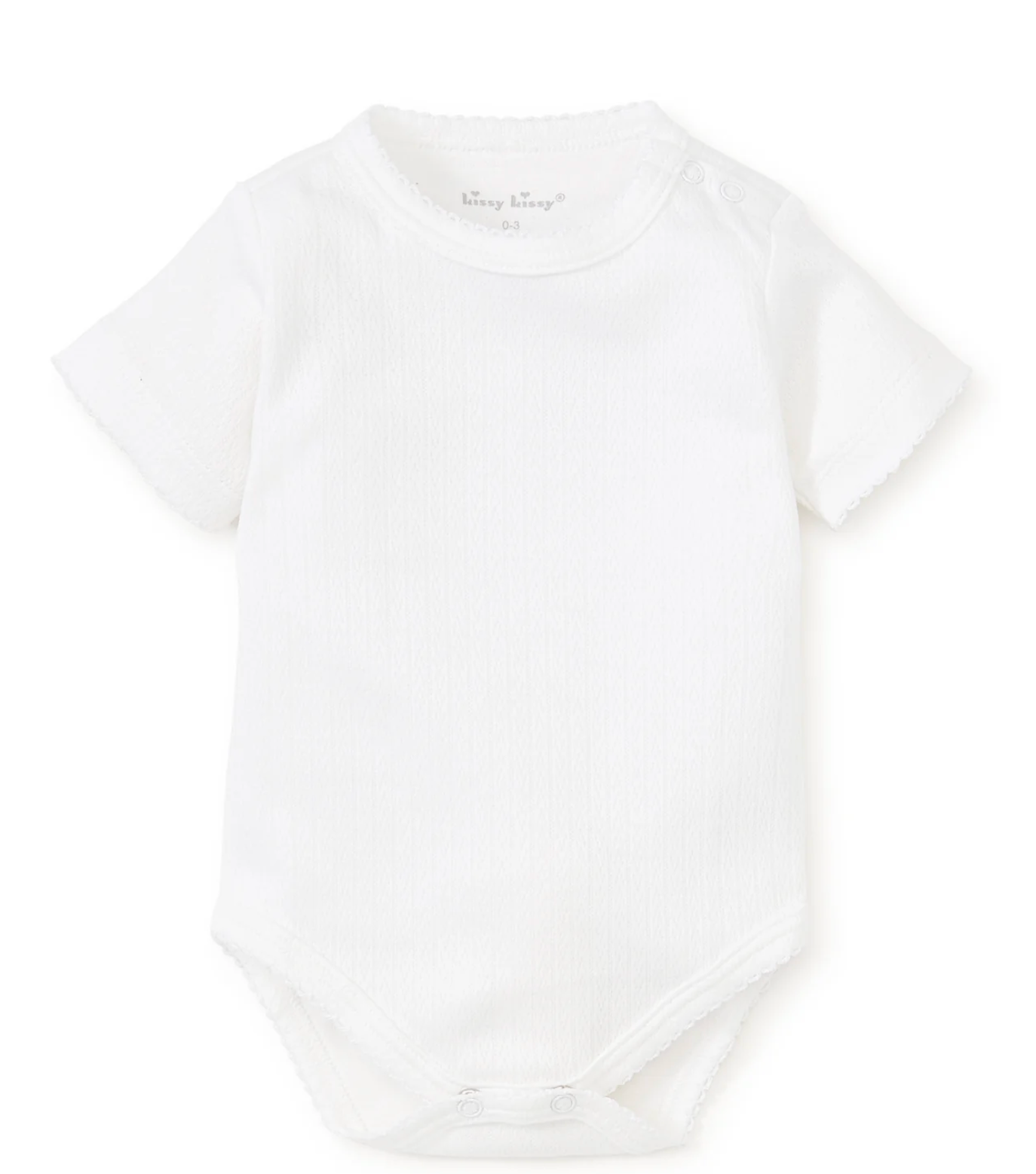 Kissy Kissy White Pointelle Short Sleeve Bodysuit