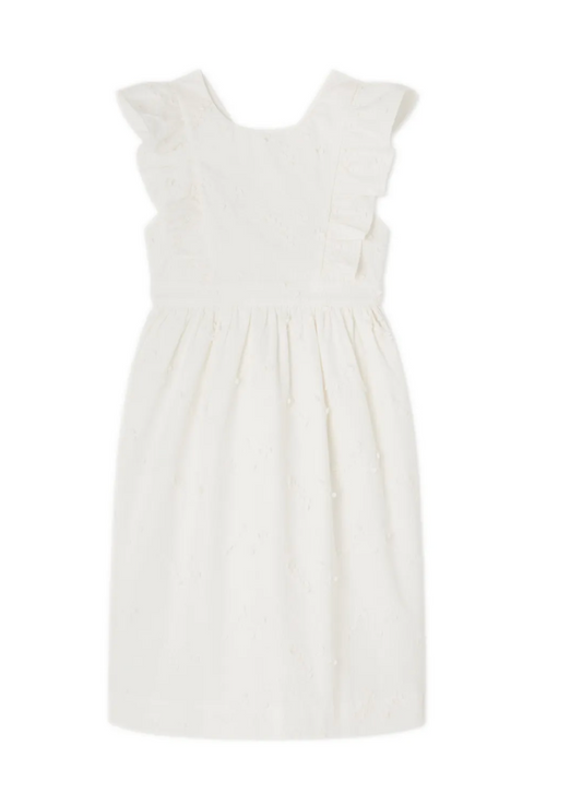 Bonpoint Girls Dress Robe Frida Off White