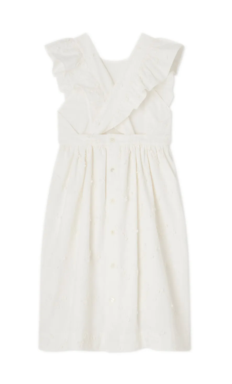 Bonpoint Girls Dress Robe Frida Off White