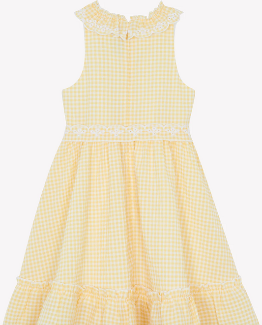 Tartine Et Chocolat Yellow Gingham Seersucker Dress