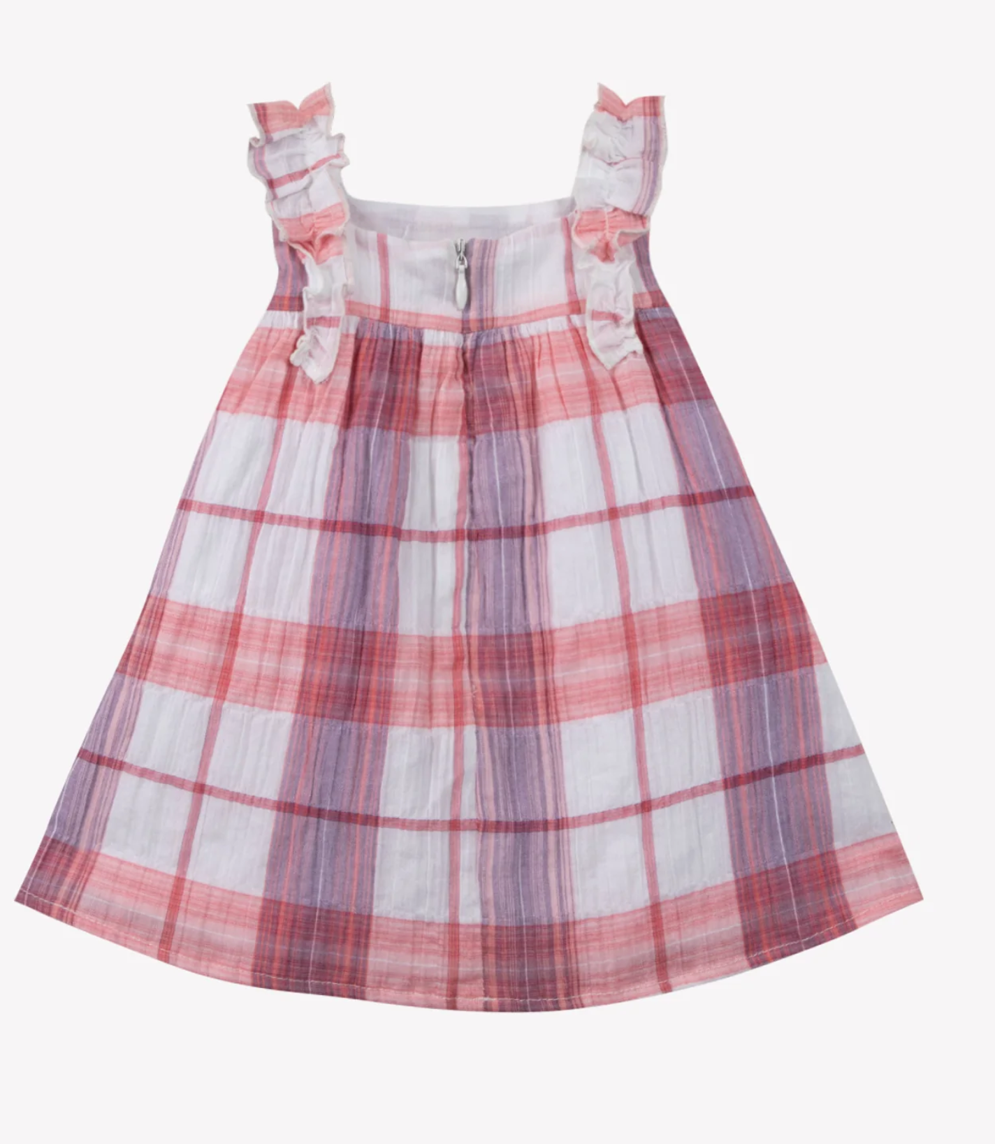 Tartine Et Chocolat Coral Checkered Apron Dress