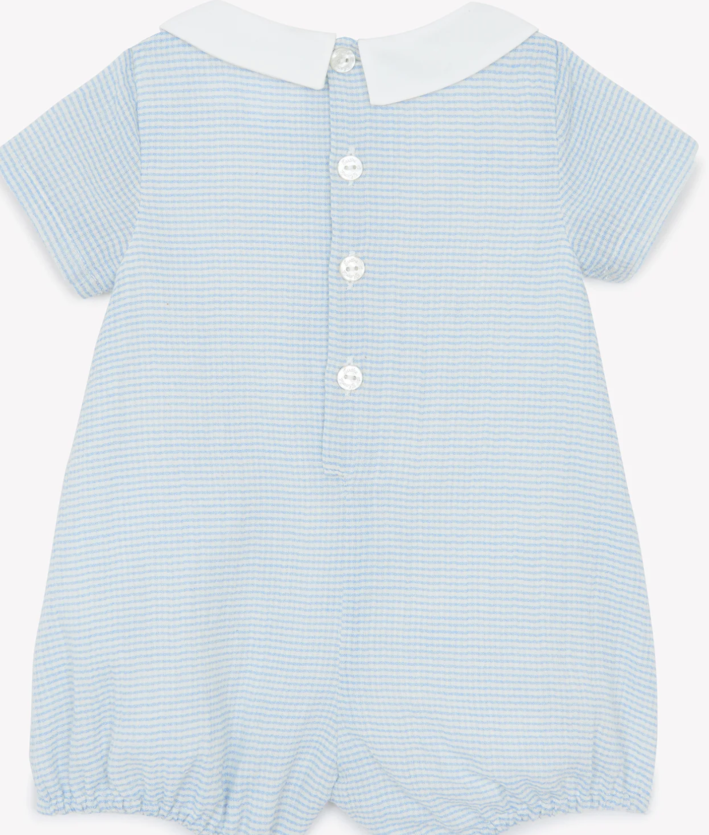 Tartine Et Chocolate Blue Grey Striped Short Jumpsuit